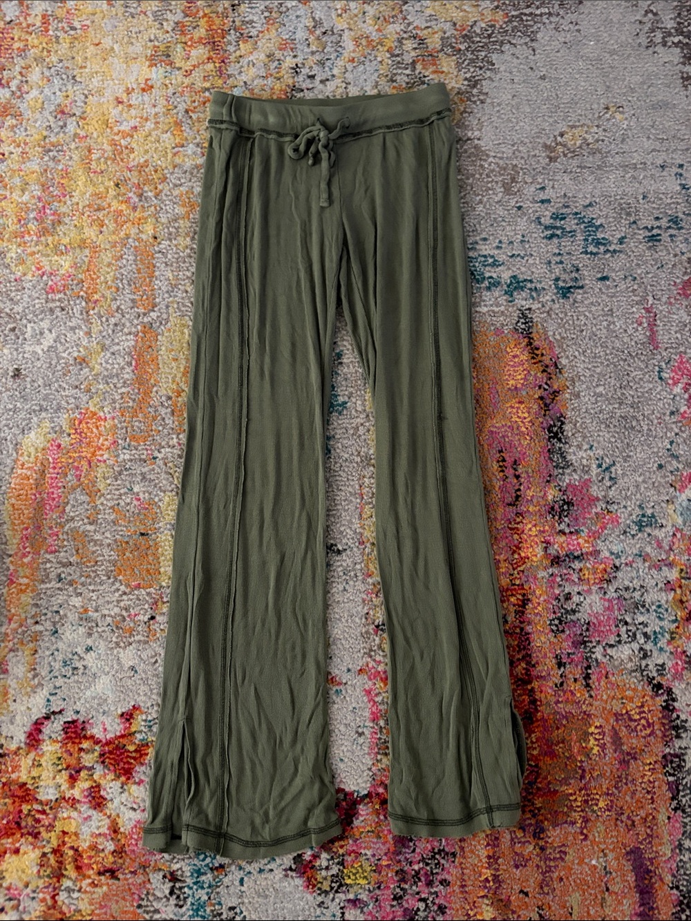 Urban Outfitters Olive Green Flared Drawstring Pants